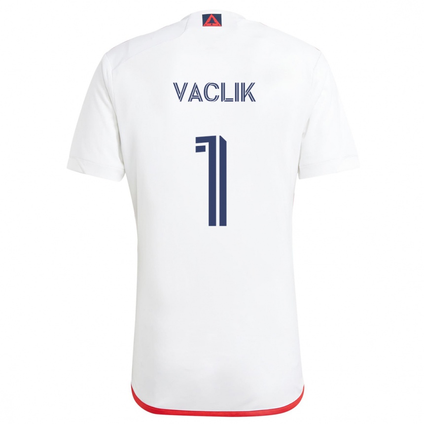 Vaikiškas Tomas Vaclik #1 Balta Raudona Išvykos Marškinėliai 2024/25 T-Shirt