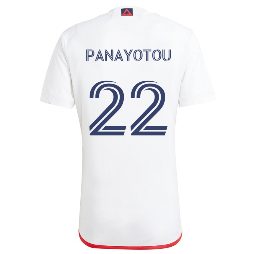 Vaikiškas Jack Panayotou #22 Balta Raudona Išvykos Marškinėliai 2024/25 T-Shirt