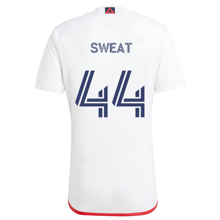 Vaikiškas Ben Sweat #44 Balta Raudona Išvykos Marškinėliai 2024/25 T-Shirt