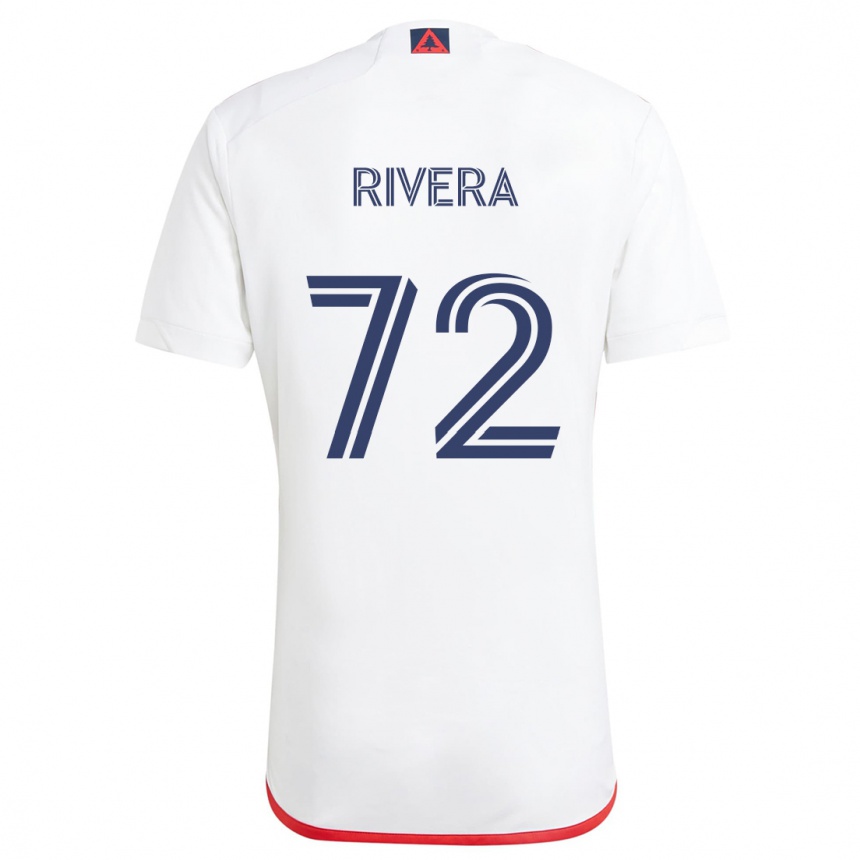 Vaikiškas Damián Rivera #72 Balta Raudona Išvykos Marškinėliai 2024/25 T-Shirt