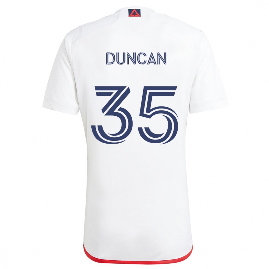 Vaikiškas Nakye Greenidge-Duncan #35 Balta Raudona Išvykos Marškinėliai 2024/25 T-Shirt