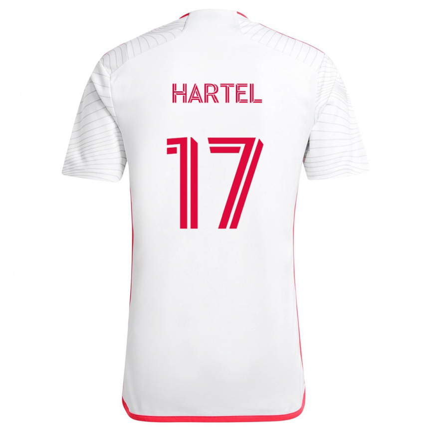 Vaikiškas Marcel Hartel #17 Balta Raudona Išvykos Marškinėliai 2024/25 T-Shirt