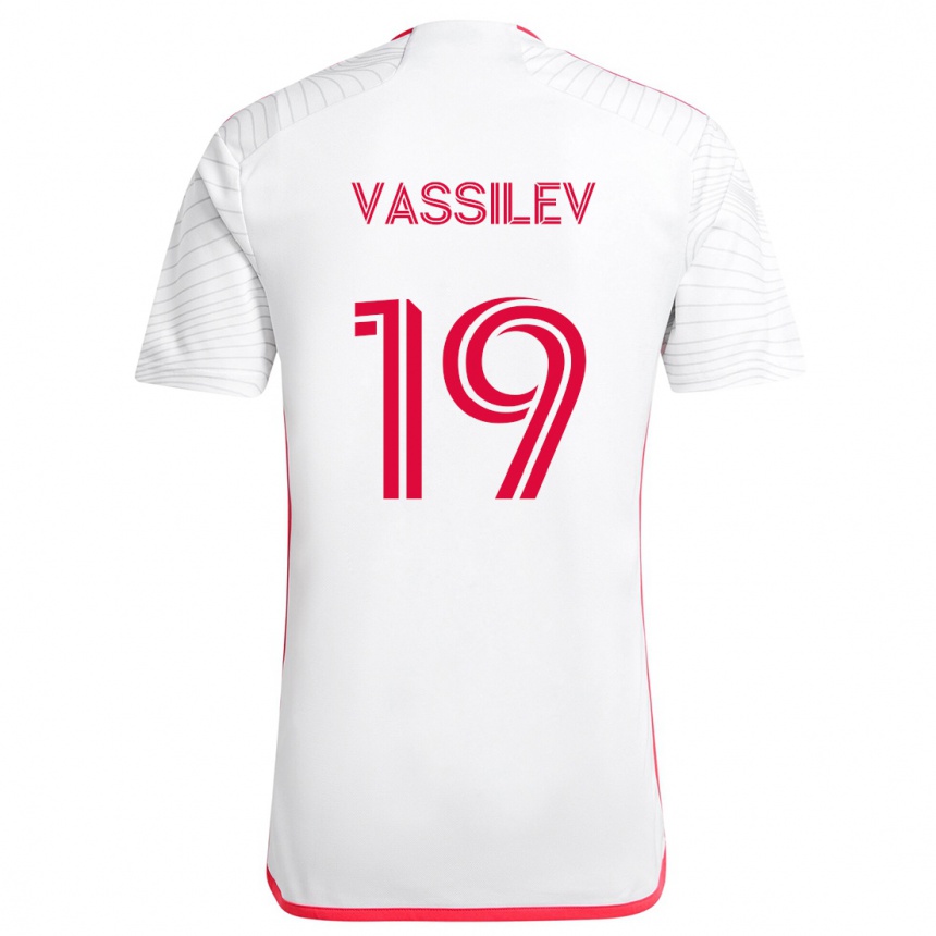 Vaikiškas Indiana Vassilev #19 Balta Raudona Išvykos Marškinėliai 2024/25 T-Shirt