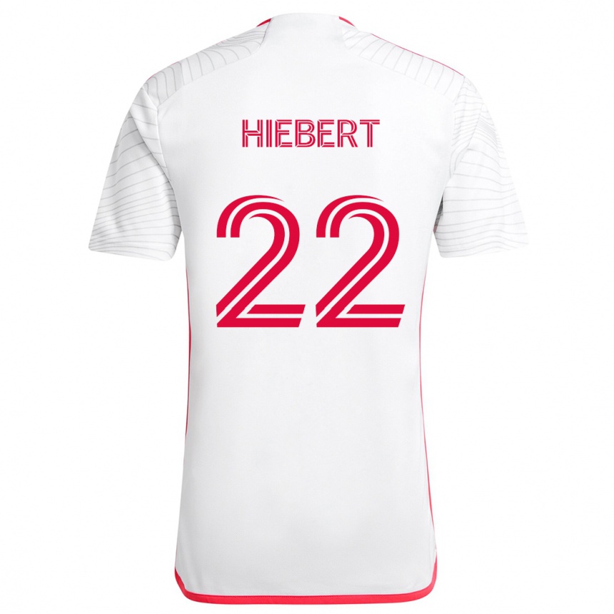 Vaikiškas Kyle Hiebert #22 Balta Raudona Išvykos Marškinėliai 2024/25 T-Shirt