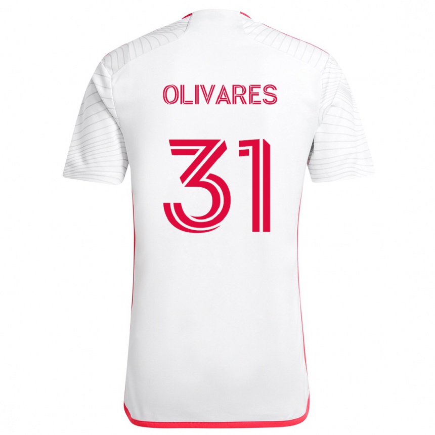 Vaikiškas Christian Olivares #31 Balta Raudona Išvykos Marškinėliai 2024/25 T-Shirt