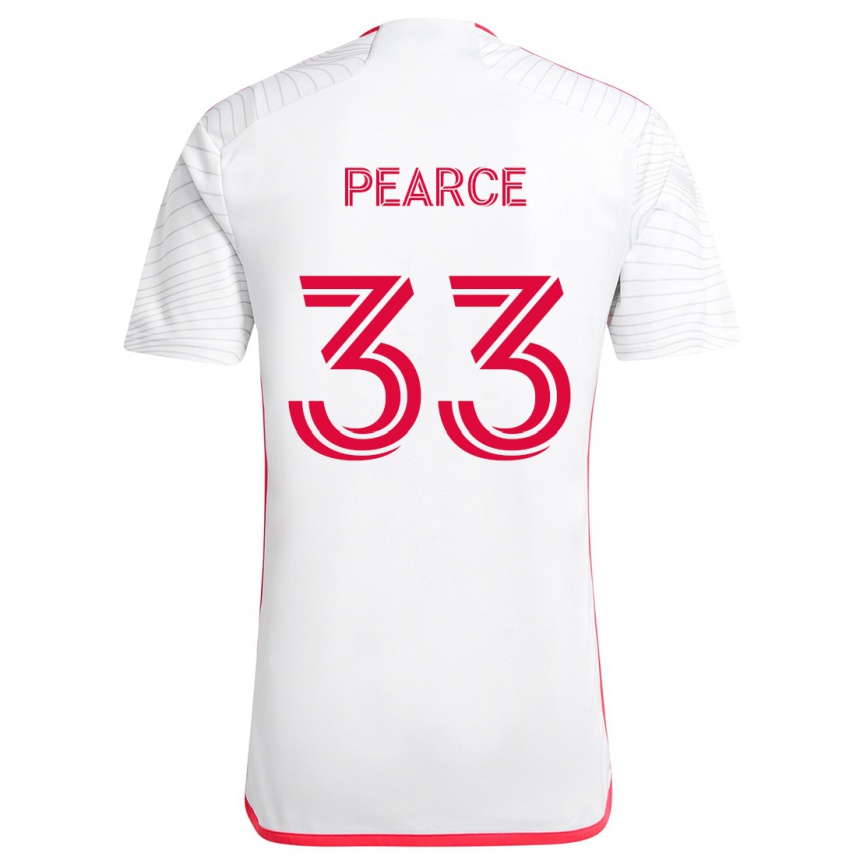 Vaikiškas Tyson Pearce #33 Balta Raudona Išvykos Marškinėliai 2024/25 T-Shirt