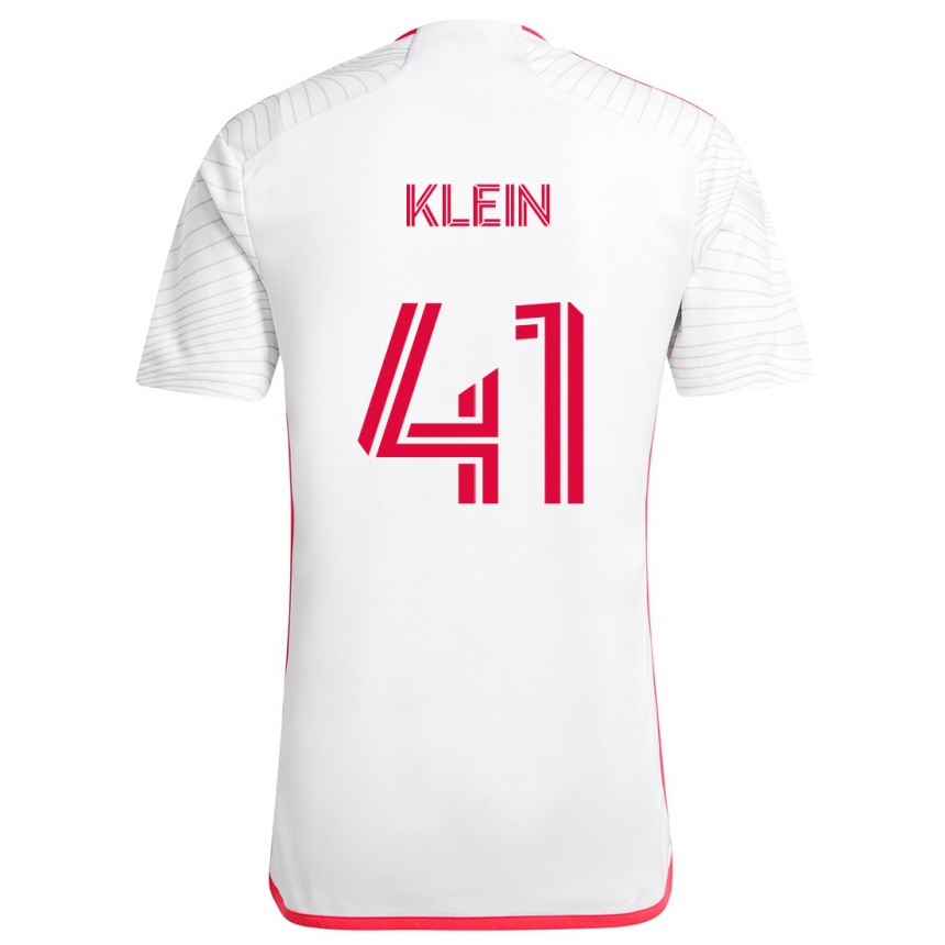 Vaikiškas Johnny Klein #41 Balta Raudona Išvykos Marškinėliai 2024/25 T-Shirt