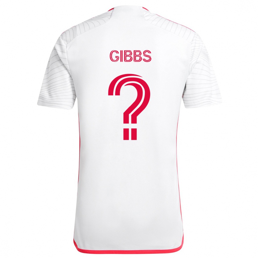 Vaikiškas Ryley Gibbs #0 Balta Raudona Išvykos Marškinėliai 2024/25 T-Shirt