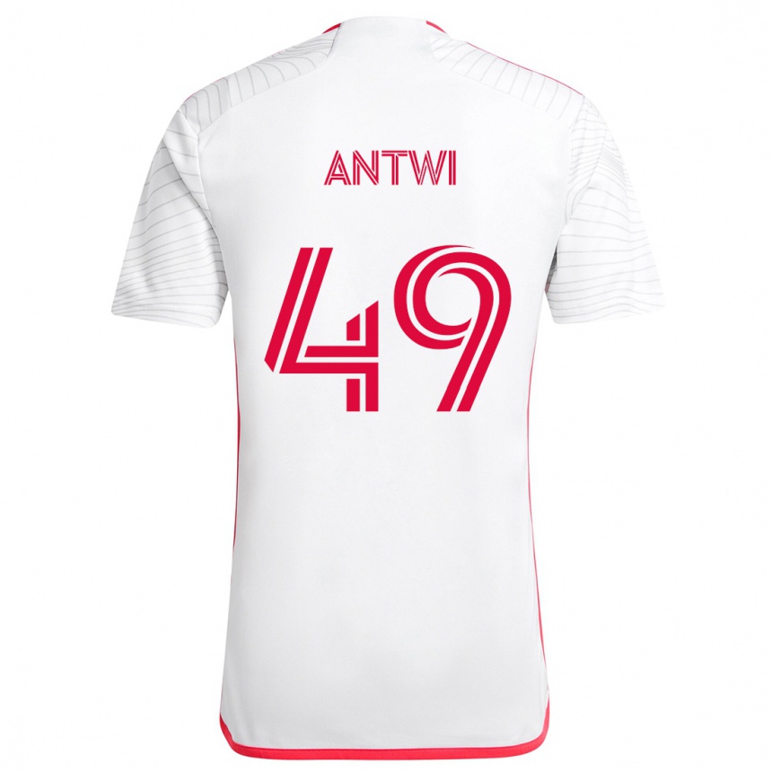 Vaikiškas Seth Antwi #49 Balta Raudona Išvykos Marškinėliai 2024/25 T-Shirt