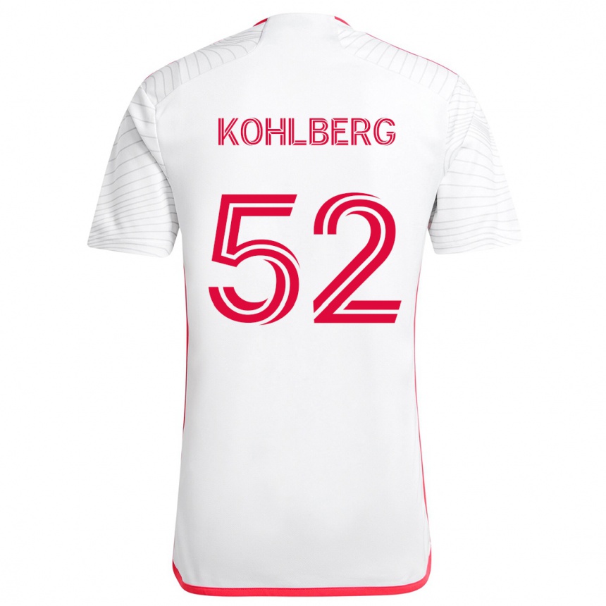 Vaikiškas Andrew Kohlberg #52 Balta Raudona Išvykos Marškinėliai 2024/25 T-Shirt