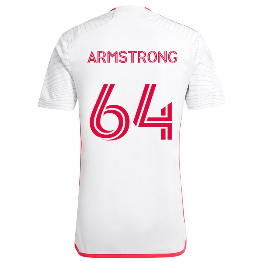 Vaikiškas Dida Armstrong #64 Balta Raudona Išvykos Marškinėliai 2024/25 T-Shirt