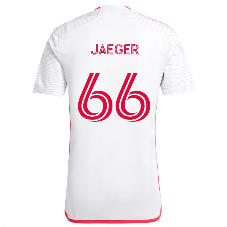 Vaikiškas Kai Jaeger #66 Balta Raudona Išvykos Marškinėliai 2024/25 T-Shirt