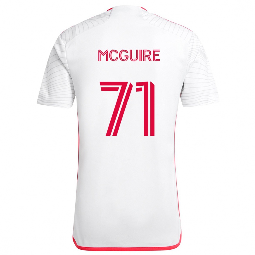 Vaikiškas Nolan Mcguire #71 Balta Raudona Išvykos Marškinėliai 2024/25 T-Shirt