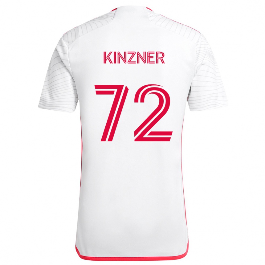 Vaikiškas Eric Kinzner #72 Balta Raudona Išvykos Marškinėliai 2024/25 T-Shirt