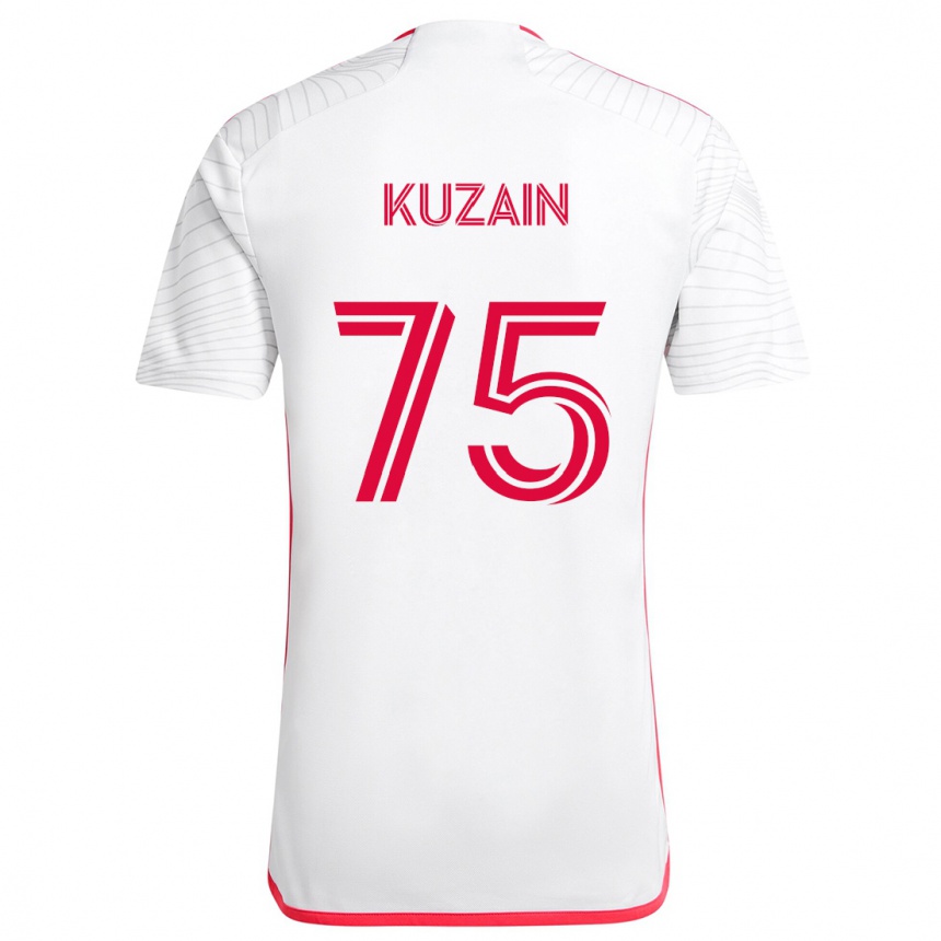 Vaikiškas Wan Kuzain #75 Balta Raudona Išvykos Marškinėliai 2024/25 T-Shirt