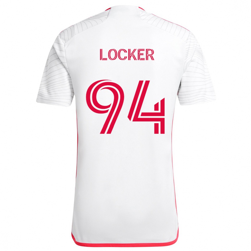 Vaikiškas Carson Locker #94 Balta Raudona Išvykos Marškinėliai 2024/25 T-Shirt