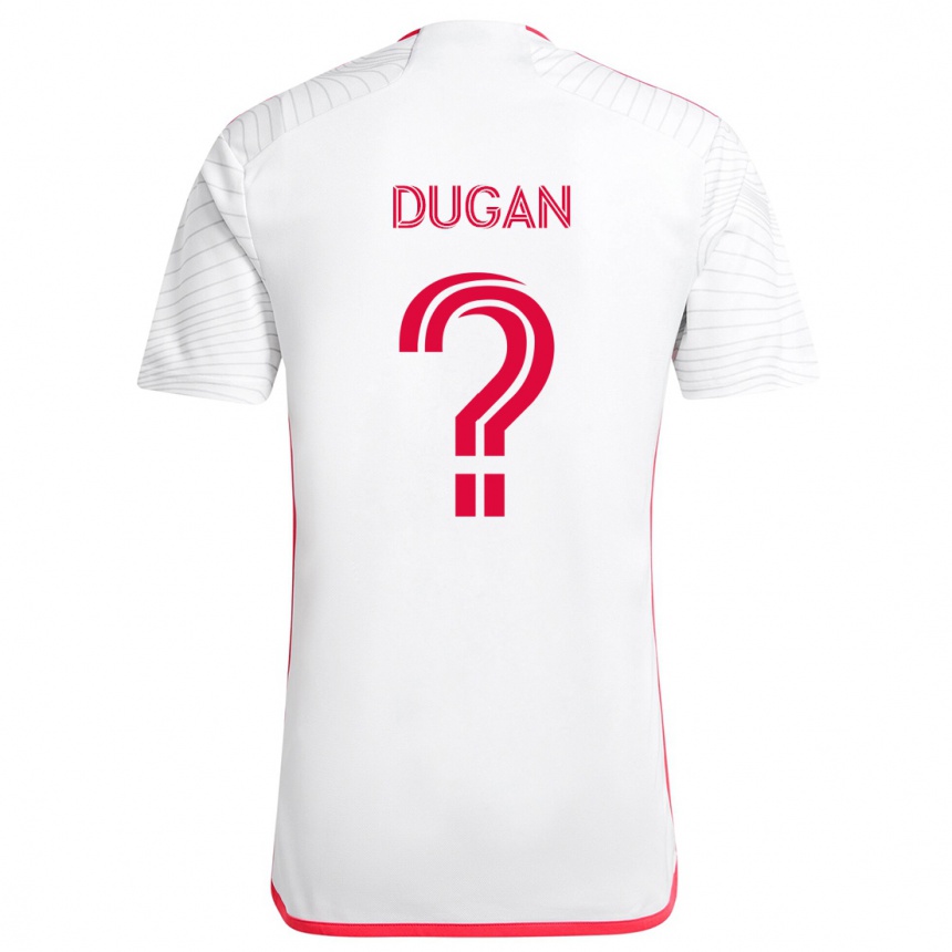 Vaikiškas Ryan Dugan #0 Balta Raudona Išvykos Marškinėliai 2024/25 T-Shirt