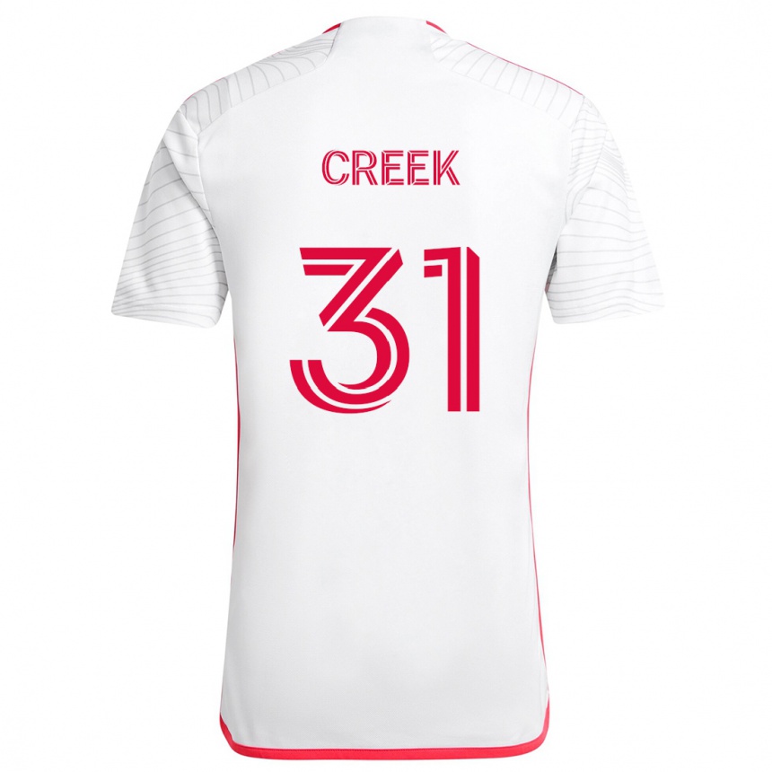 Vaikiškas Michael Creek #31 Balta Raudona Išvykos Marškinėliai 2024/25 T-Shirt