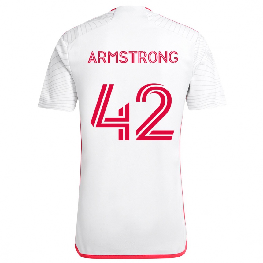 Vaikiškas Ezra Armstrong #42 Balta Raudona Išvykos Marškinėliai 2024/25 T-Shirt