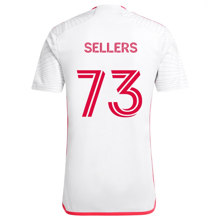 Vaikiškas Braydon Sellers #73 Balta Raudona Išvykos Marškinėliai 2024/25 T-Shirt