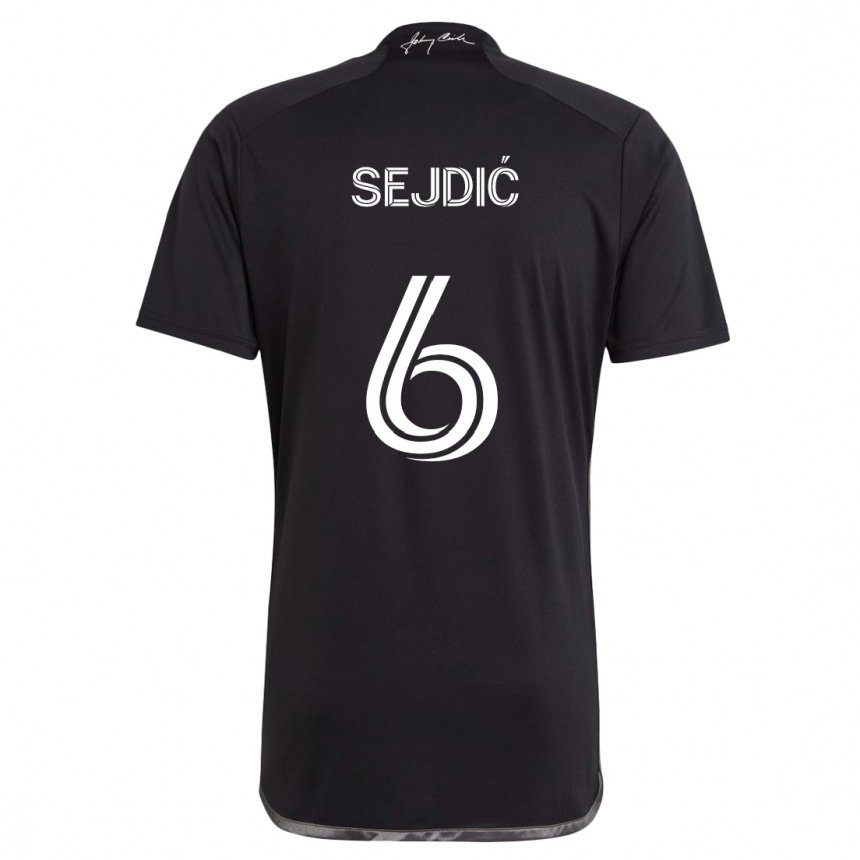 Vaikiškas Amar Sejdić #6 Juoda Išvykos Marškinėliai 2024/25 T-Shirt