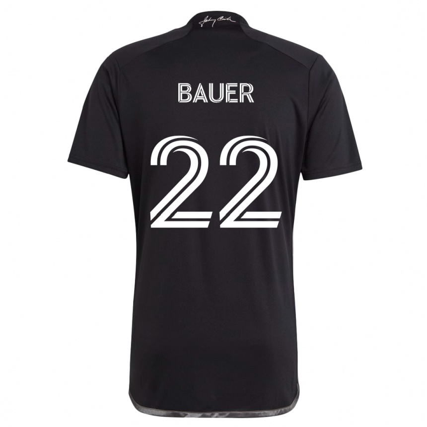 Vaikiškas Josh Bauer #22 Juoda Išvykos Marškinėliai 2024/25 T-Shirt