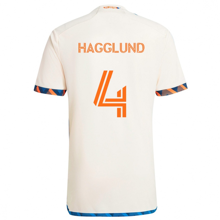 Vaikiškas Nick Hagglund #4 Balta Oranžinė Išvykos Marškinėliai 2024/25 T-Shirt