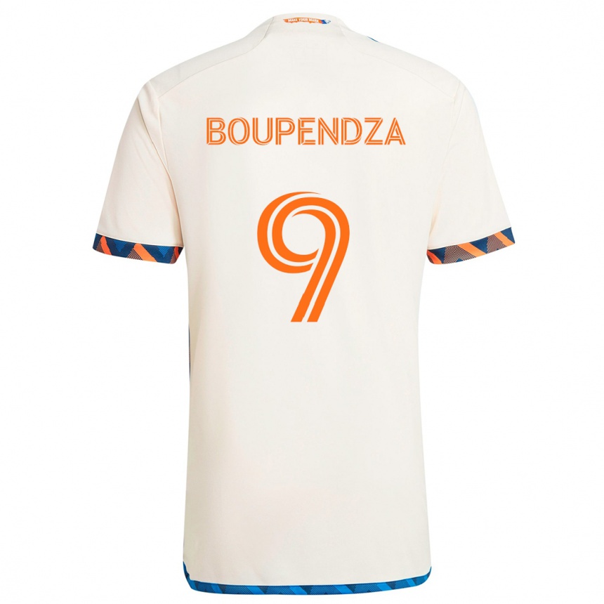 Vaikiškas Aaron Boupendza #9 Balta Oranžinė Išvykos Marškinėliai 2024/25 T-Shirt