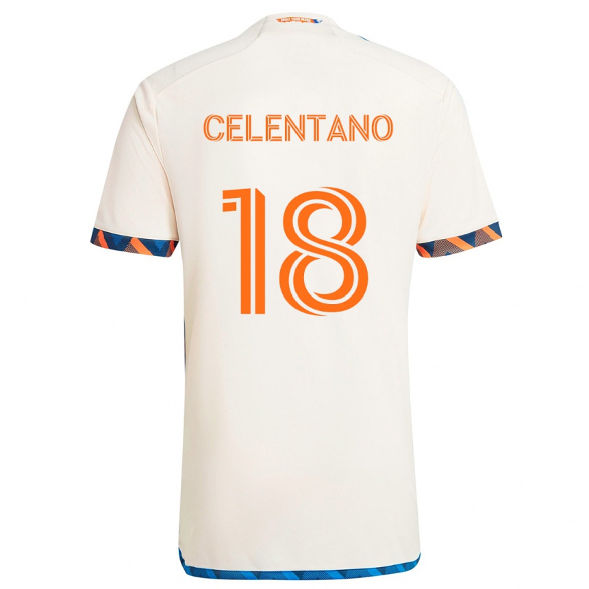 Vaikiškas Roman Celentano #18 Balta Oranžinė Išvykos Marškinėliai 2024/25 T-Shirt