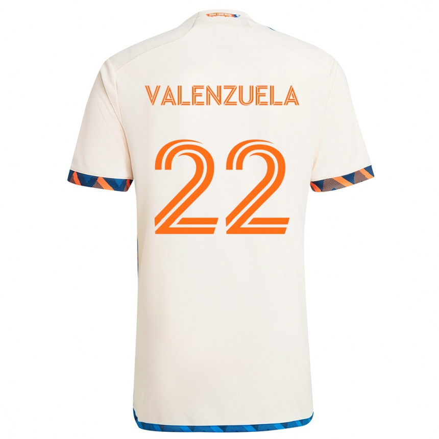 Vaikiškas Gerardo Valenzuela #22 Balta Oranžinė Išvykos Marškinėliai 2024/25 T-Shirt