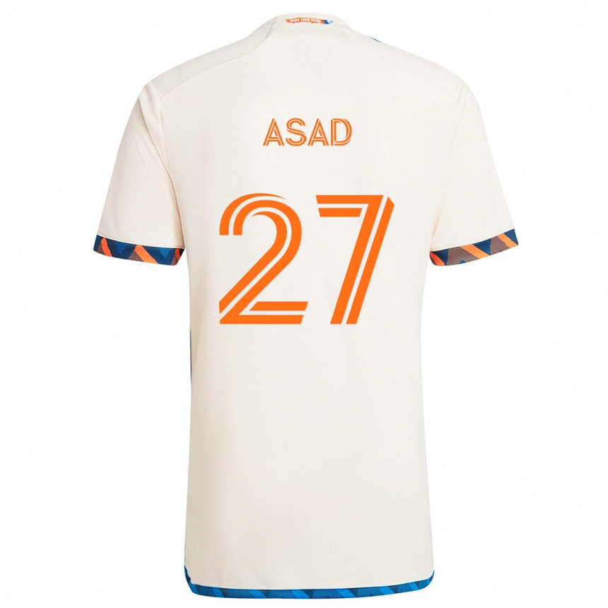 Vaikiškas Yamil Asad #27 Balta Oranžinė Išvykos Marškinėliai 2024/25 T-Shirt