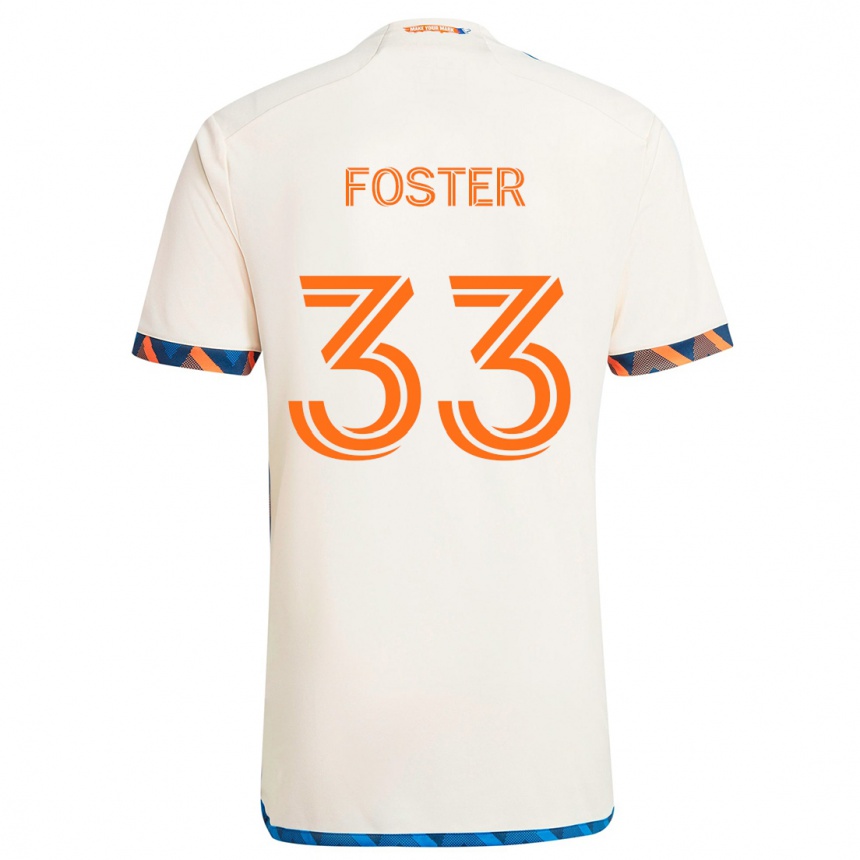 Vaikiškas Isaiah Foster #33 Balta Oranžinė Išvykos Marškinėliai 2024/25 T-Shirt