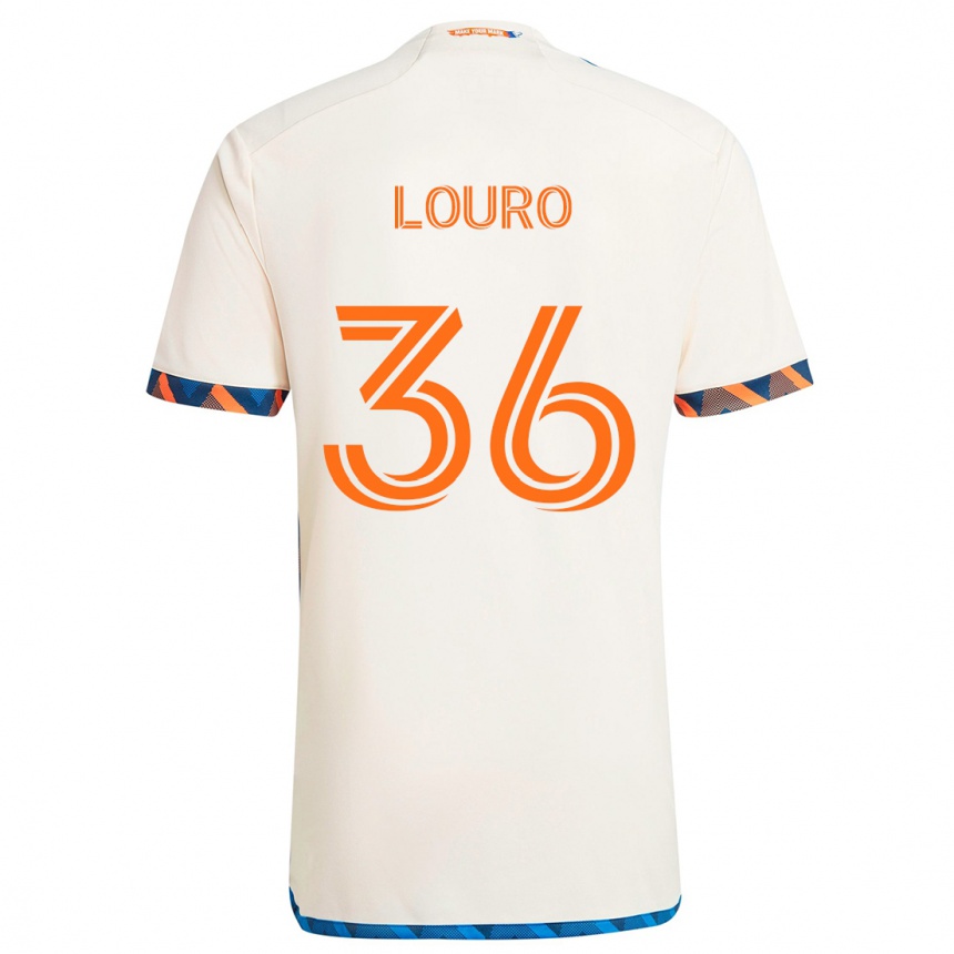 Vaikiškas Evan Louro #36 Balta Oranžinė Išvykos Marškinėliai 2024/25 T-Shirt