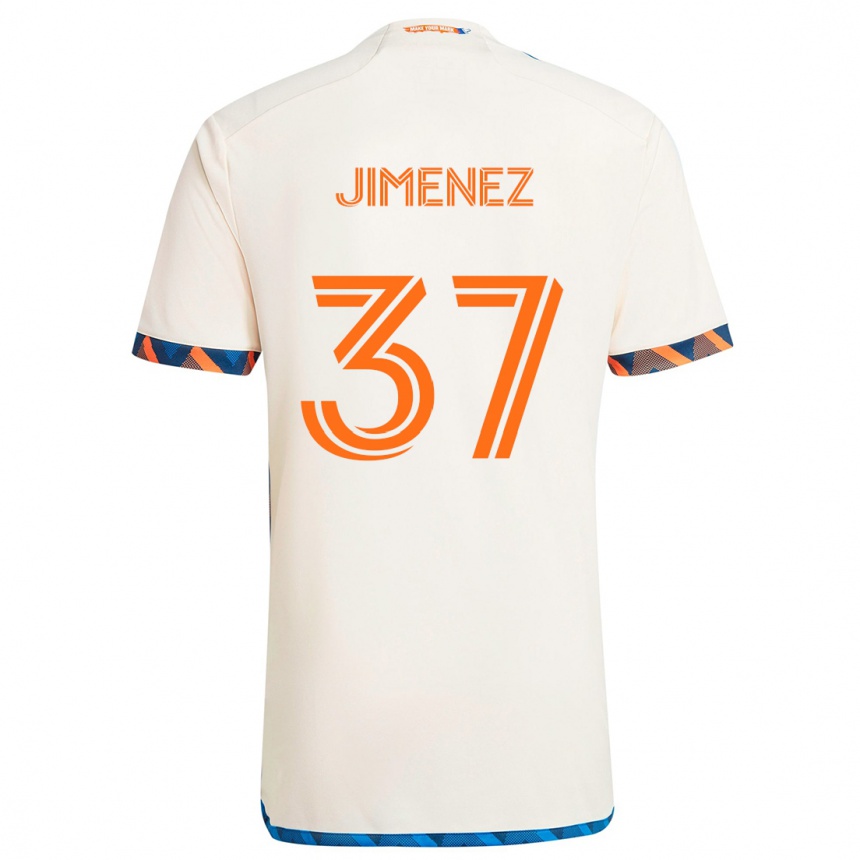 Vaikiškas Stiven Jimenez #37 Balta Oranžinė Išvykos Marškinėliai 2024/25 T-Shirt