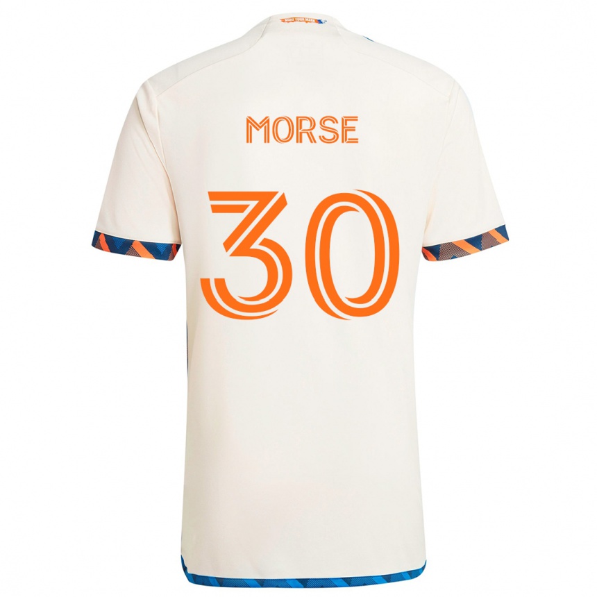 Vaikiškas Hunter Morse #30 Balta Oranžinė Išvykos Marškinėliai 2024/25 T-Shirt