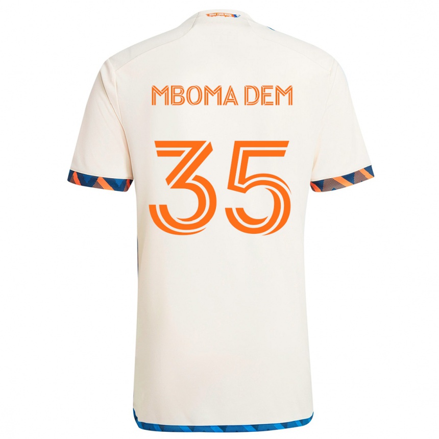 Vaikiškas Kenji Mboma Dem #35 Balta Oranžinė Išvykos Marškinėliai 2024/25 T-Shirt