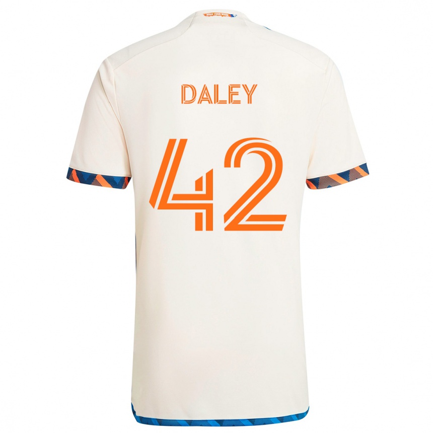 Vaikiškas Amir Daley #42 Balta Oranžinė Išvykos Marškinėliai 2024/25 T-Shirt