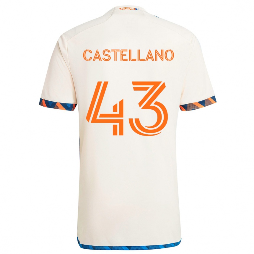 Vaikiškas Jesús Castellano #43 Balta Oranžinė Išvykos Marškinėliai 2024/25 T-Shirt