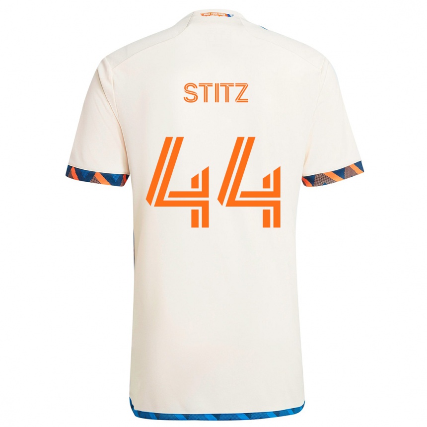 Vaikiškas Ben Stitz #44 Balta Oranžinė Išvykos Marškinėliai 2024/25 T-Shirt