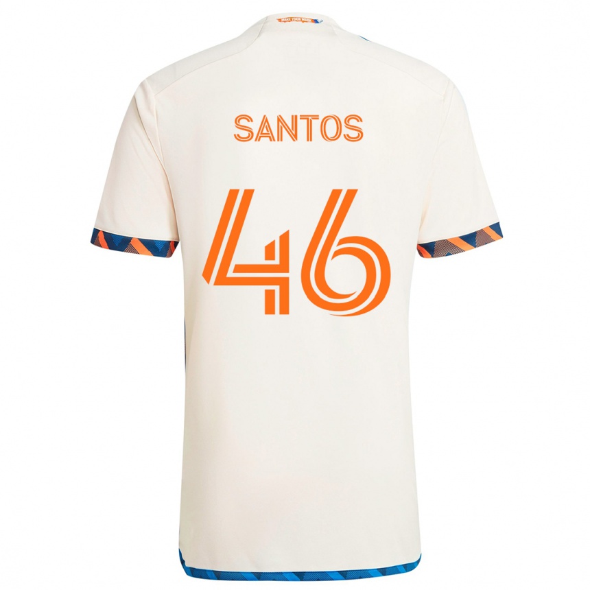 Vaikiškas Guilherme Santos #46 Balta Oranžinė Išvykos Marškinėliai 2024/25 T-Shirt