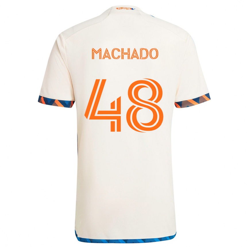 Vaikiškas Juan Machado #48 Balta Oranžinė Išvykos Marškinėliai 2024/25 T-Shirt