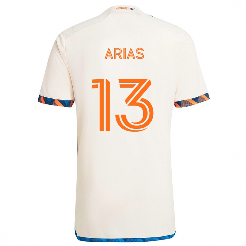 Vaikiškas Santiago Arias #13 Balta Oranžinė Išvykos Marškinėliai 2024/25 T-Shirt