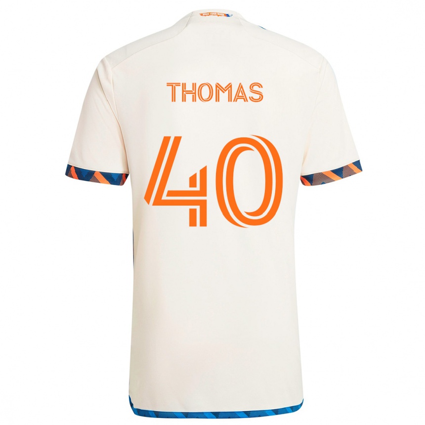 Vaikiškas Kai Thomas #40 Balta Oranžinė Išvykos Marškinėliai 2024/25 T-Shirt