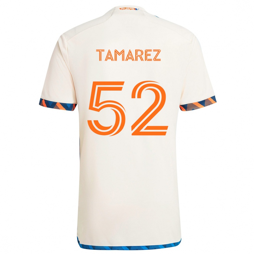 Vaikiškas Lucas Tamarez #52 Balta Oranžinė Išvykos Marškinėliai 2024/25 T-Shirt