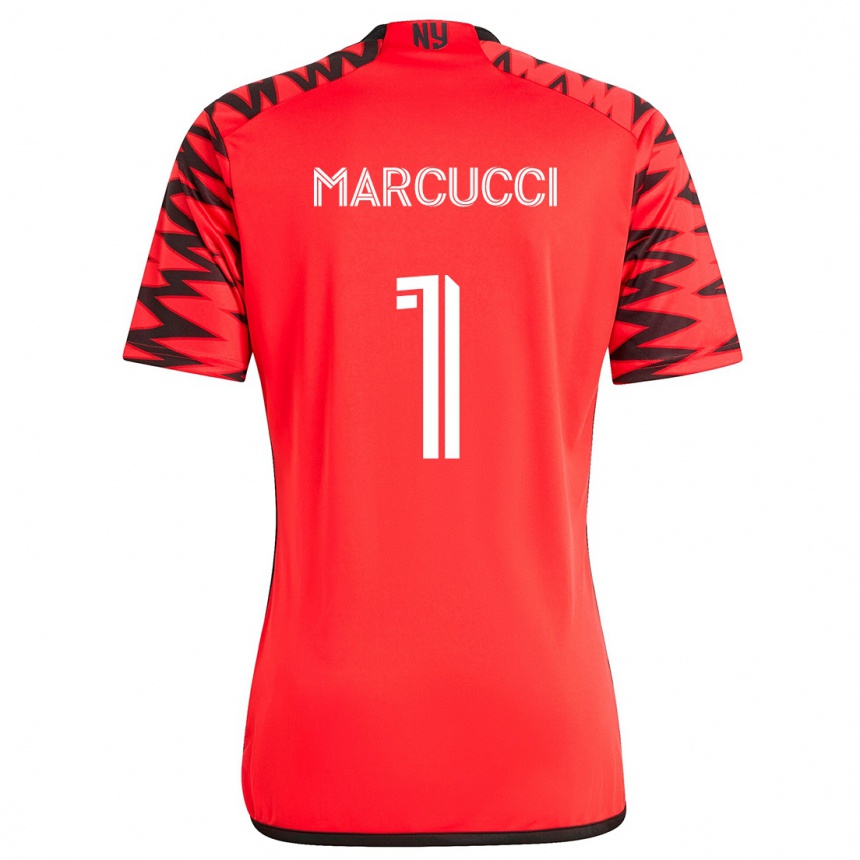 Vaikiškas Aj Marcucci #1 Raudona Juoda Balta Išvykos Marškinėliai 2024/25 T-Shirt