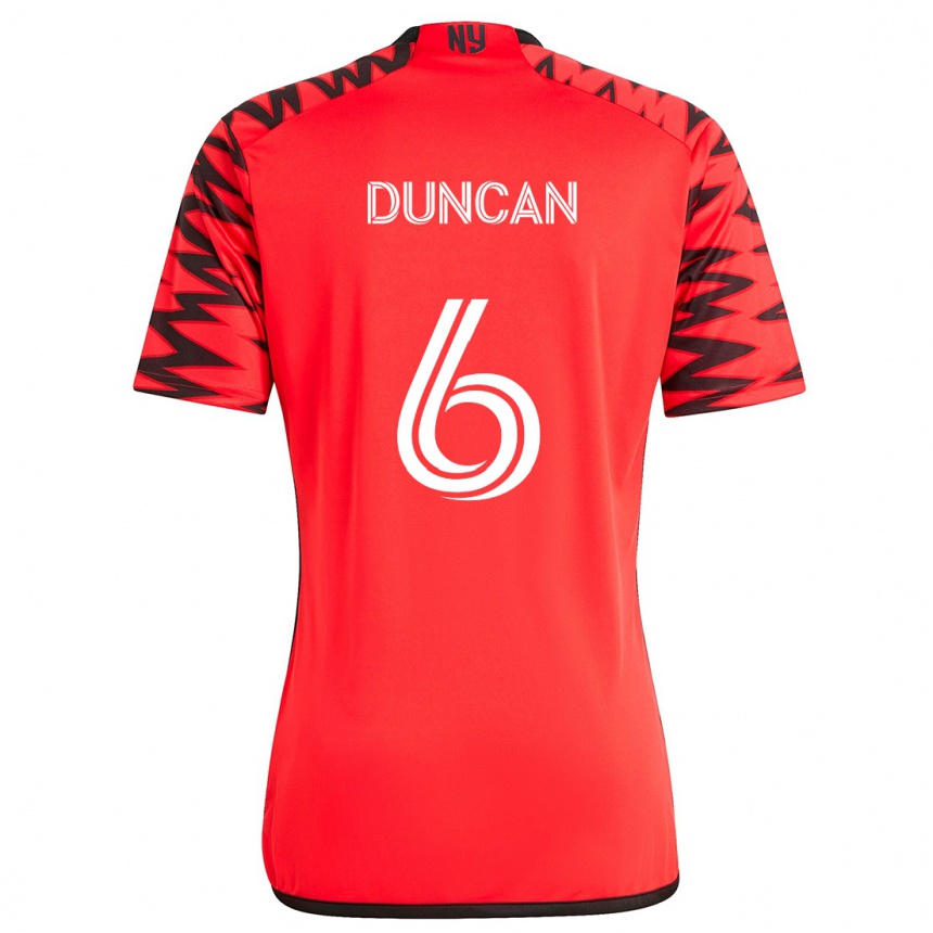 Vaikiškas Kyle Duncan #6 Raudona Juoda Balta Išvykos Marškinėliai 2024/25 T-Shirt