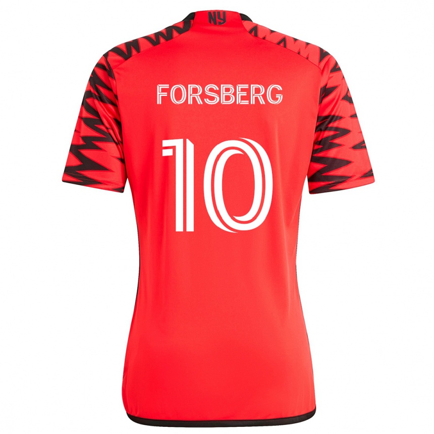 Vaikiškas Emil Forsberg #10 Raudona Juoda Balta Išvykos Marškinėliai 2024/25 T-Shirt