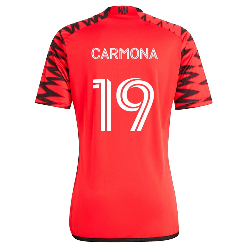 Vaikiškas Wikelman Carmona #19 Raudona Juoda Balta Išvykos Marškinėliai 2024/25 T-Shirt