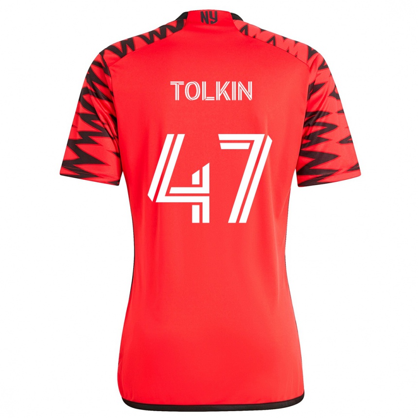 Vaikiškas John Tolkin #47 Raudona Juoda Balta Išvykos Marškinėliai 2024/25 T-Shirt