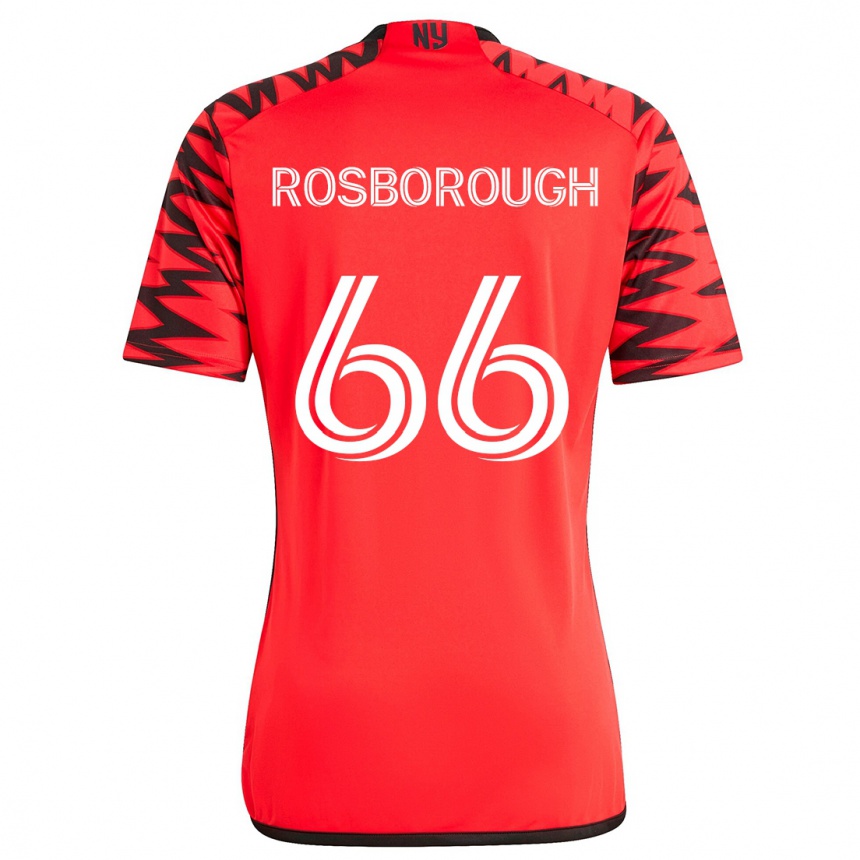 Vaikiškas Tanner Rosborough #66 Raudona Juoda Balta Išvykos Marškinėliai 2024/25 T-Shirt